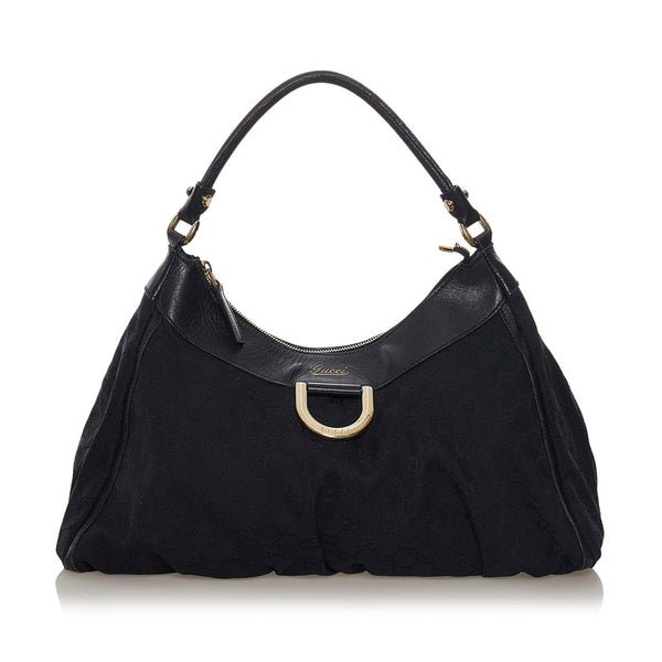 グッチ GGキャンバス アビー ワンショルダーバッグ 189833 ブラック キャンバス レザー レディース GUCCI 【中古】