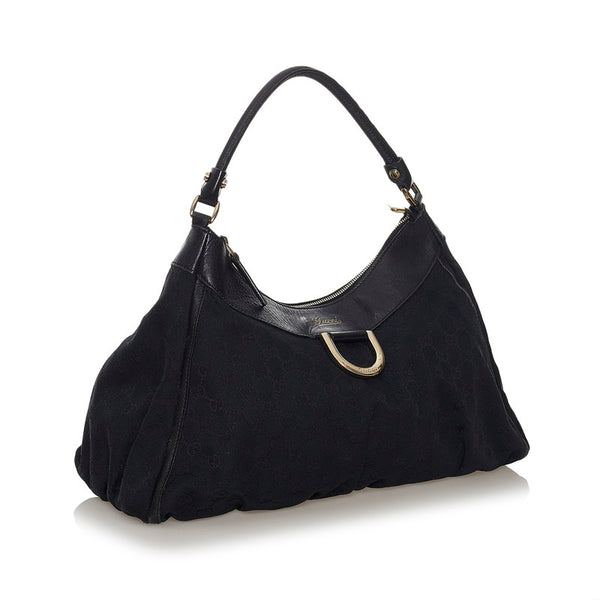 グッチ GGキャンバス アビー ワンショルダーバッグ 189833 ブラック キャンバス レザー レディース GUCCI 【中古】