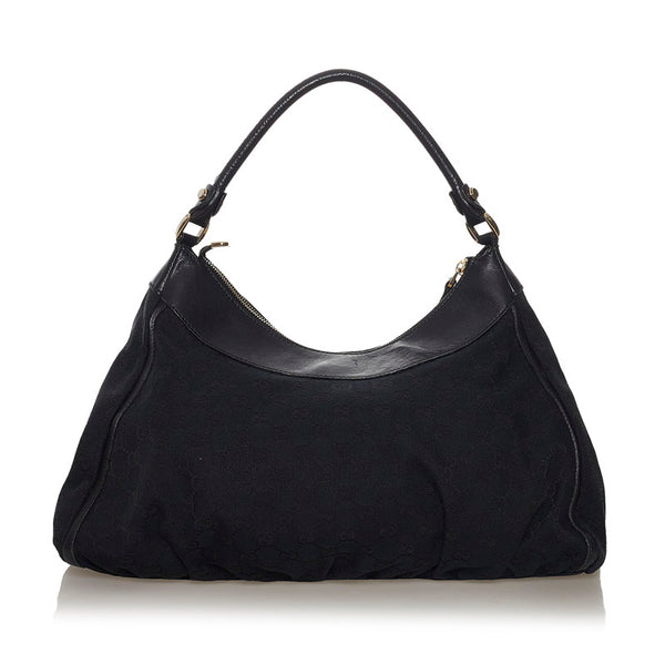 グッチ GGキャンバス アビー ワンショルダーバッグ 189833 ブラック キャンバス レザー レディース GUCCI 【中古】