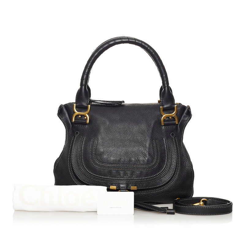 クロエ マーシー ブラック レザー ハンドバッグ ショルダーバッグ 2WAY レディース Chloe 【中古】