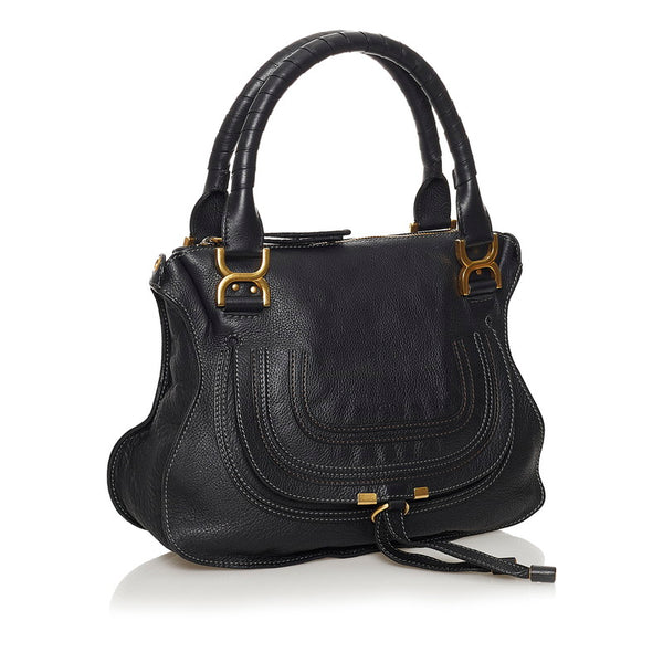 クロエ マーシー ブラック レザー ハンドバッグ ショルダーバッグ 2WAY レディース Chloe 【中古】