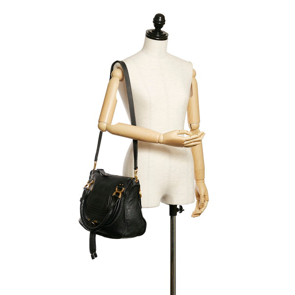 クロエ マーシー ブラック レザー ハンドバッグ ショルダーバッグ 2WAY レディース Chloe 【中古】