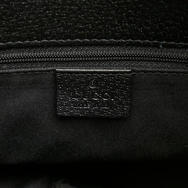 グッチ GGキャンバス 斜め掛け ショルダーバッグ 120841 ブラック キャンバス レザー レディース GUCCI 【中古】