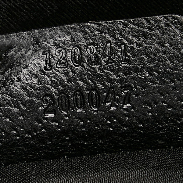 グッチ GGキャンバス 斜め掛け ショルダーバッグ 120841 ブラック キャンバス レザー レディース GUCCI 【中古】