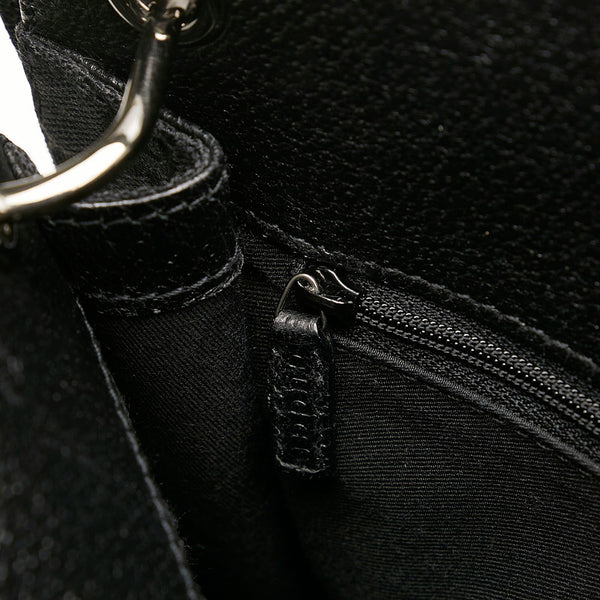 グッチ GGキャンバス 斜め掛け ショルダーバッグ 120841 ブラック キャンバス レザー レディース GUCCI 【中古】