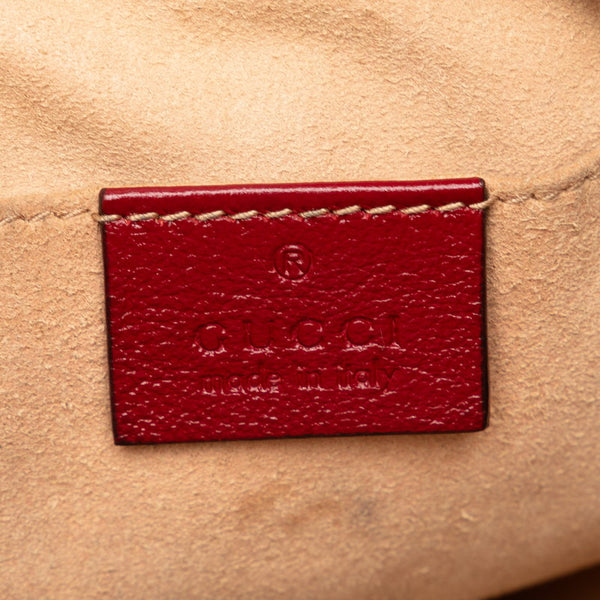 グッチ GGキャンバス GGマーモント 斜め掛け チェーン ショルダーバッグ 447632 ベージュ レッド キャンバス レザー レディース GUCCI 【中古】