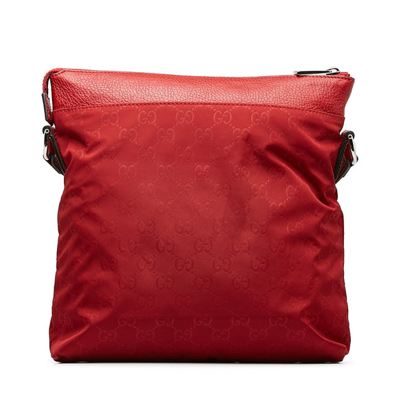 グッチ GG柄 斜め掛け ショルダーバッグ 510342 レッド ナイロン レザー レディース GUCCI 【中古】