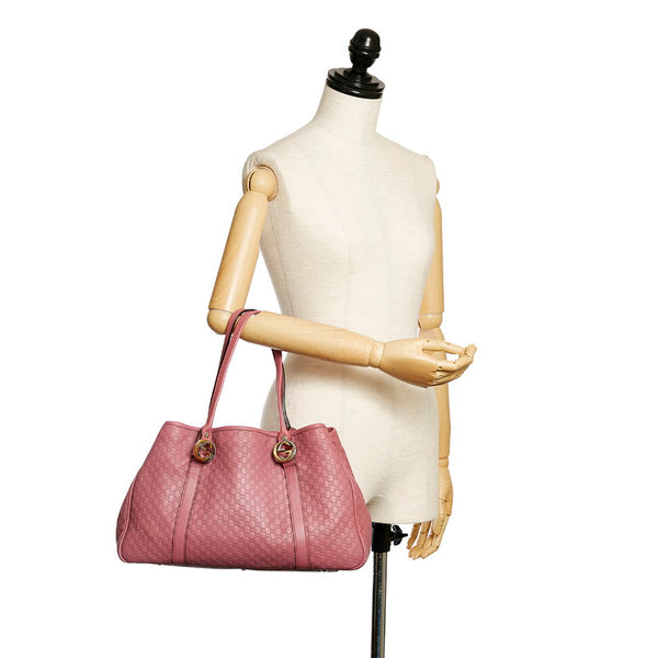 グッチ グッチシマ 232957 ピンク レザー トートバッグ レディース GUCCI 【中古】