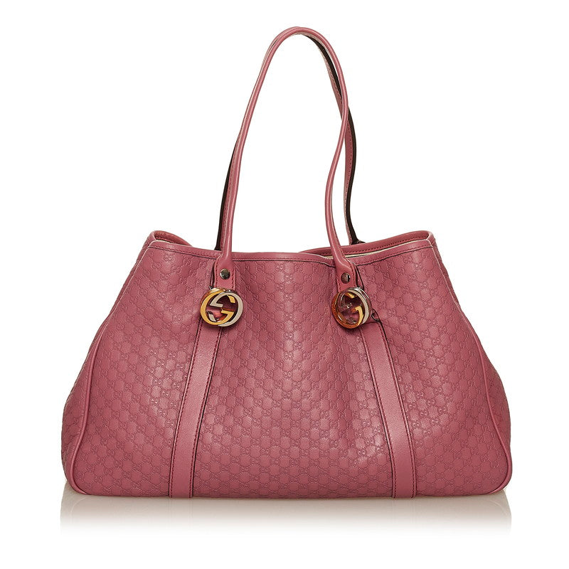 グッチ グッチシマ 232957 ピンク レザー トートバッグ レディース GUCCI 【中古】