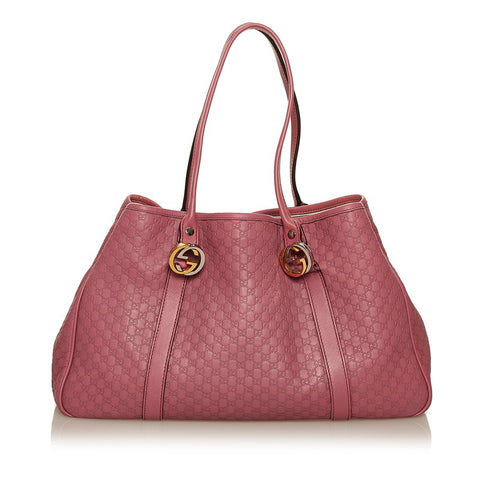 グッチ グッチシマ 232957 ピンク レザー トートバッグ レディース GUCCI 【中古】