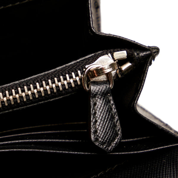 プラダ 長財布 1M1132 ブラック ナイロン レザー レディース PRADA 【中古】
