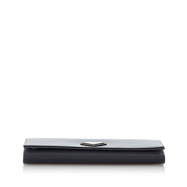 プラダ 長財布 1M1132 ブラック ナイロン レザー レディース PRADA 【中古】
