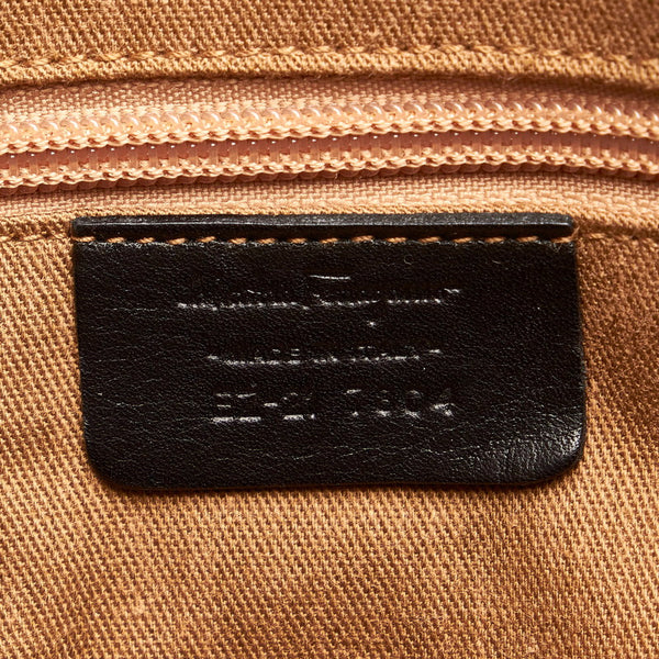 サルヴァトーレフェラガモ ガンチーニ ハンドバッグ EZ-21 7804 ブラック パテントレザー レディース Salvatore Ferragamo 【中古】