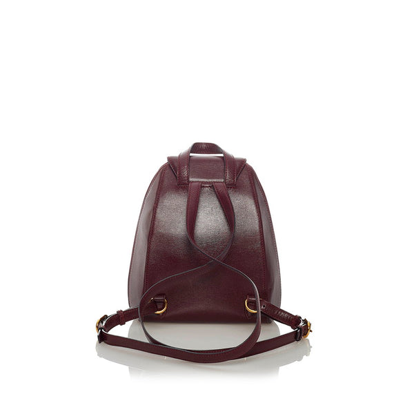 カルティエ マスト リュック バックパック ボルドー レザー レディース CARTIER 【中古】