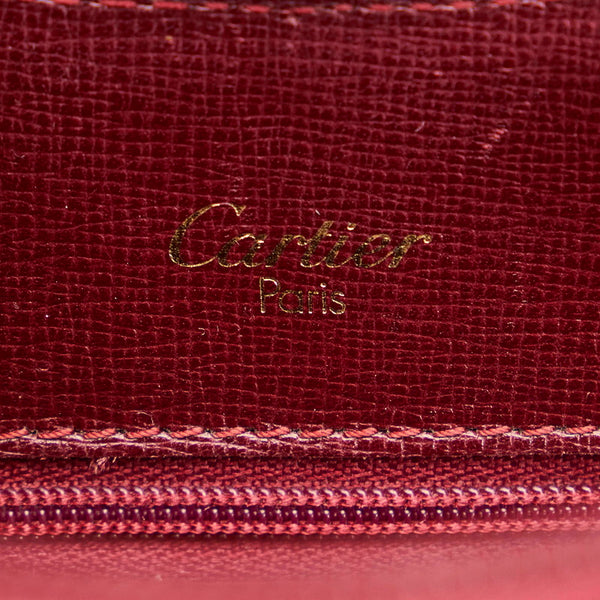 カルティエ マスト リュック バックパック ボルドー レザー レディース CARTIER 【中古】