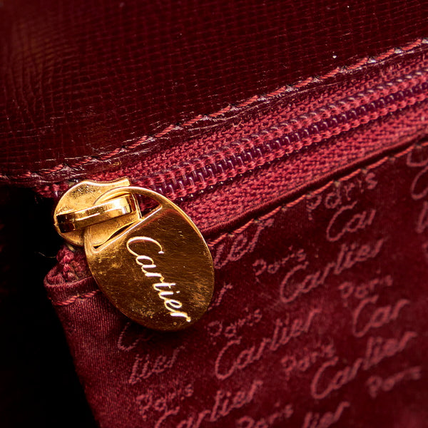 カルティエ マスト リュック バックパック ボルドー レザー レディース CARTIER 【中古】