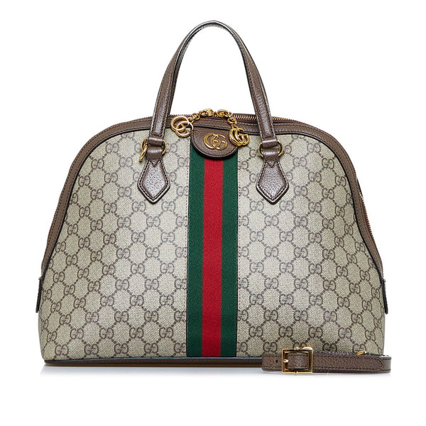 グッチ GGスプリーム シェリーライン オフィディア ハンドバッグ ショルダーバッグ 2WAY 524533 ベージュ ブラウン PVC レザー レディース GUCCI 【中古】