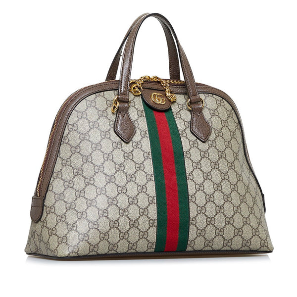 グッチ GGスプリーム シェリーライン オフィディア ハンドバッグ ショルダーバッグ 2WAY 524533 ベージュ ブラウン PVC レザー レディース GUCCI 【中古】