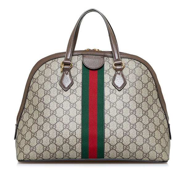 グッチ GGスプリーム シェリーライン オフィディア ハンドバッグ ショルダーバッグ 2WAY 524533 ベージュ ブラウン PVC レザー レディース GUCCI 【中古】