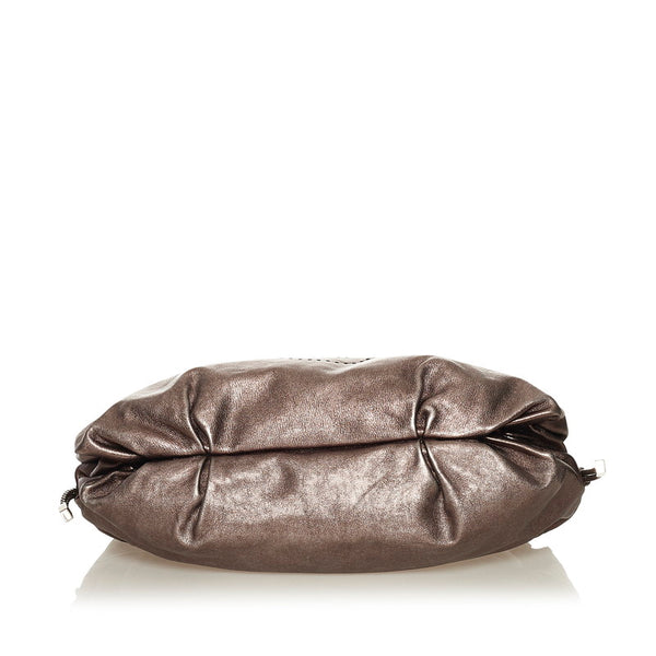 サルヴァトーレフェラガモ パンチング ハンドバッグ EZ-21 7889 シルバー レザー レディース Salvatore Ferragamo 【中古】