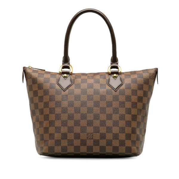 ルイ ヴィトン ダミエ サレヤPM ハンドバッグ N51183 ブラウン PVC レザー レディース LOUIS VUITTON 【中古】