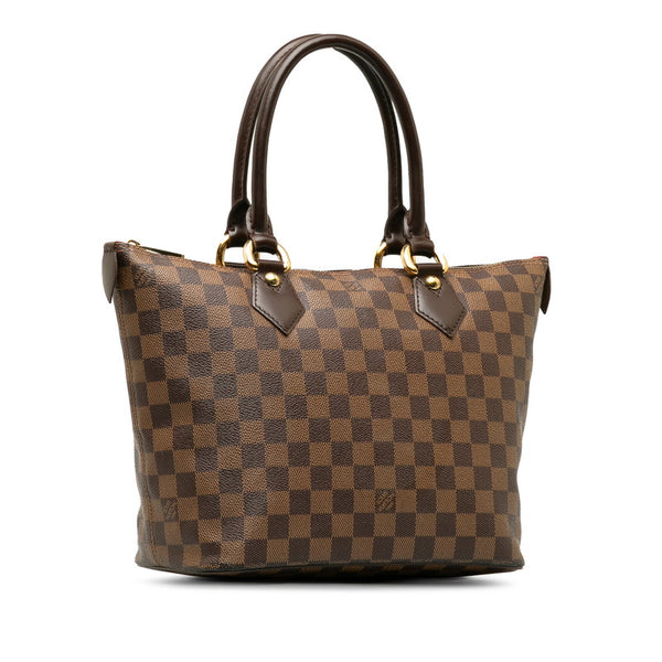 ルイ ヴィトン ダミエ サレヤPM ハンドバッグ N51183 ブラウン PVC レザー レディース LOUIS VUITTON 【中古】