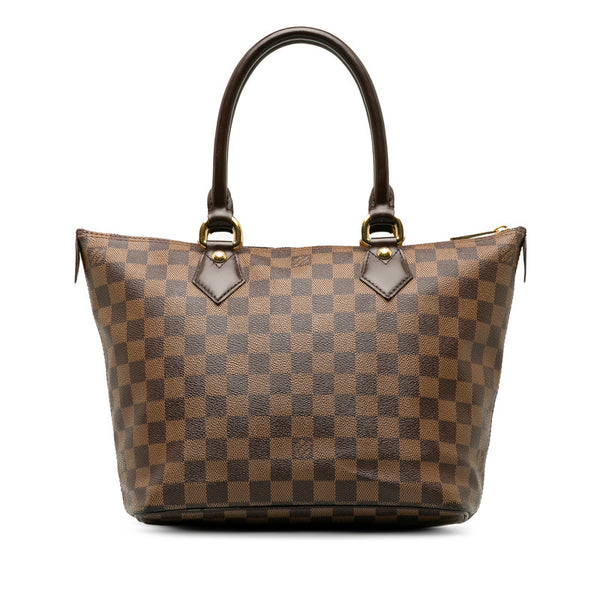 ルイ ヴィトン ダミエ サレヤPM ハンドバッグ N51183 ブラウン PVC レザー レディース LOUIS VUITTON 【中古】