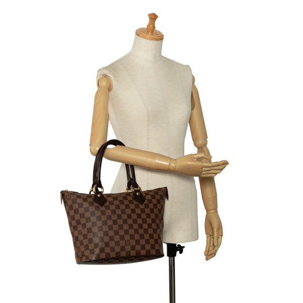 ルイ ヴィトン ダミエ サレヤPM ハンドバッグ N51183 ブラウン PVC レザー レディース LOUIS VUITTON 【中古】