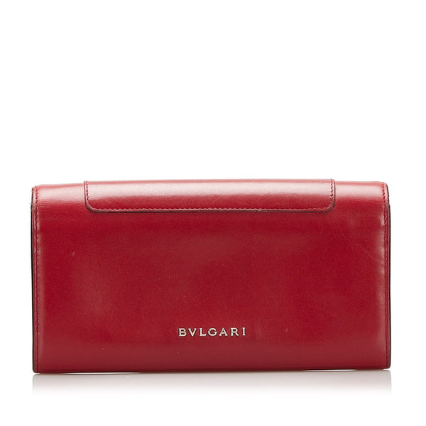 ブルガリ セルペンティ 長財布 ロングウォレット 281295 レッド レザー レディース BVLGARI 【中古】