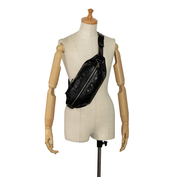 バレンシアガ シティ ボディバッグ ウエストバッグ 541628 ブラック レザー メンズ BALENCIAGA 【中古】
