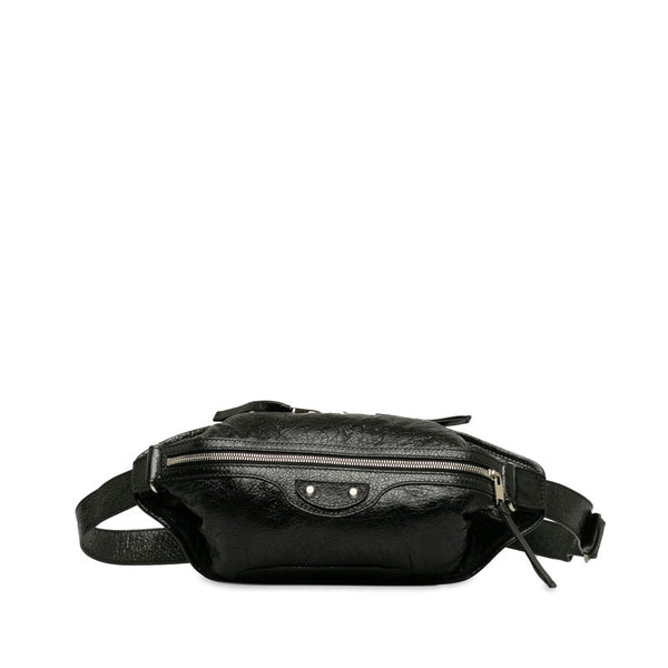 バレンシアガ シティ ボディバッグ ウエストバッグ 541628 ブラック レザー メンズ BALENCIAGA 【中古】