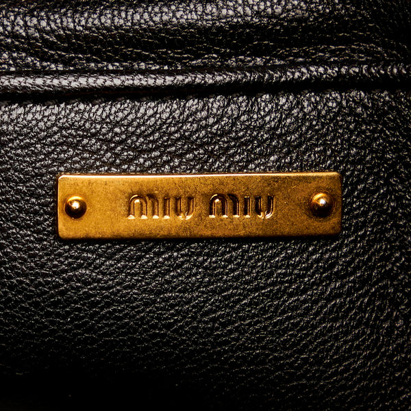ミュウミュウ バイカー ハンドバッグ ショルダーバッグ 2WAY RN1032 ブルー デニム レザー レディース MIUMIU 【中古】