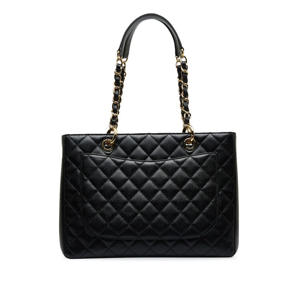 シャネル ココマーク チェーン トートバッグ ブラック キャビアスキン レディース CHANEL 【中古】