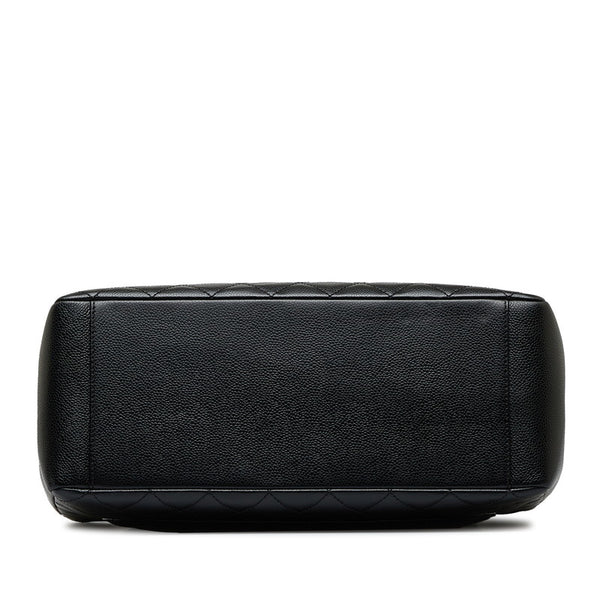 シャネル ココマーク チェーン トートバッグ ブラック キャビアスキン レディース CHANEL 【中古】