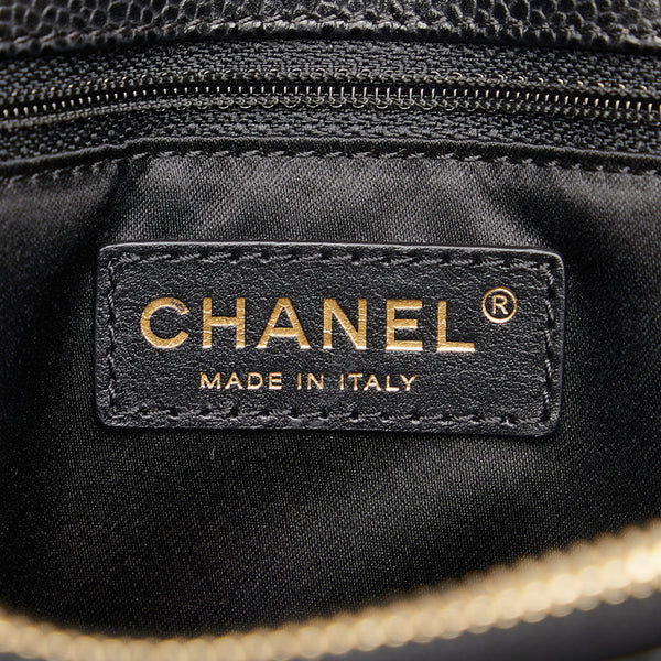 シャネル ココマーク チェーン トートバッグ ブラック キャビアスキン レディース CHANEL 【中古】