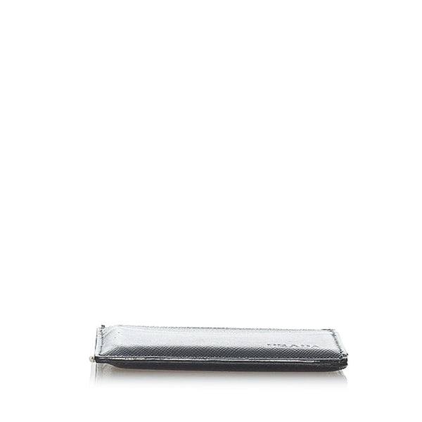 プラダ サフィアーノ カードケース 2MC223 ブラック レザー ユニセックス PRADA 【中古】