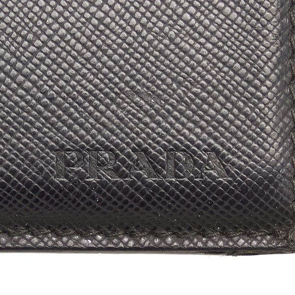 プラダ サフィアーノ カードケース 2MC223 ブラック レザー ユニセックス PRADA 【中古】