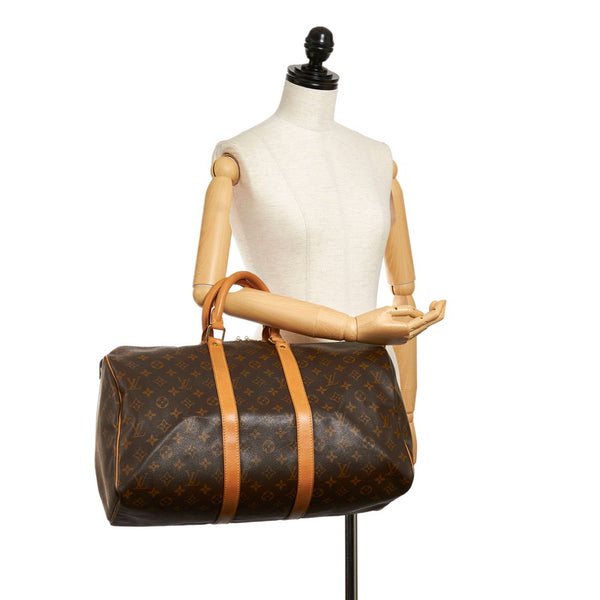 ルイ ヴィトン モノグラム キーポル45 M41428 ブラウン PVC レザー ボストンバッグ レディース LOUIS VUITTON 【中古】
