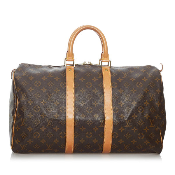 ルイ ヴィトン モノグラム キーポル45 M41428 ブラウン PVC レザー ボストンバッグ レディース LOUIS VUITTON 【中古】