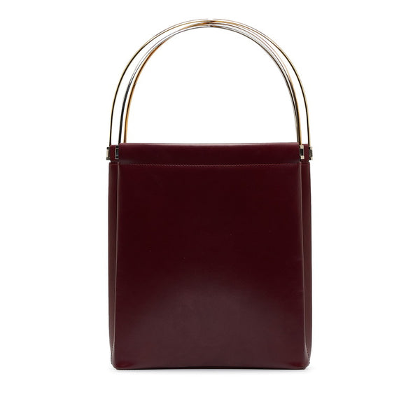 カルティエ トリニティ ハンドバッグ ワンショルダーバッグ ボルドー ワインレッド レザー メッキ レディース CARTIER 【中古】