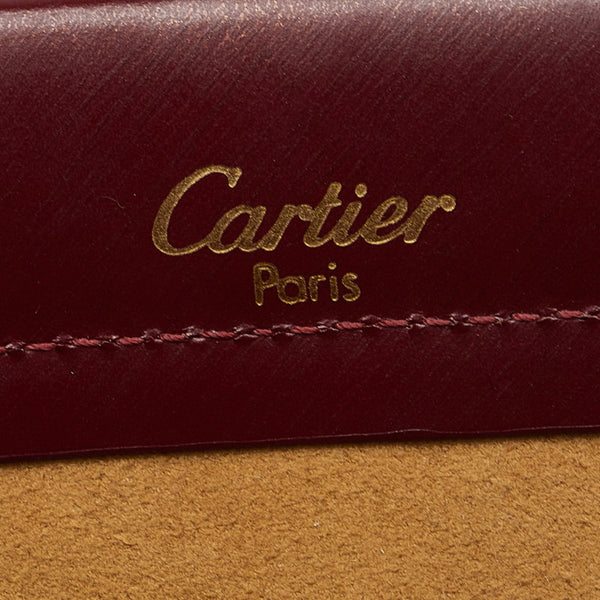 カルティエ トリニティ ハンドバッグ ワンショルダーバッグ ボルドー ワインレッド レザー メッキ レディース CARTIER 【中古】
