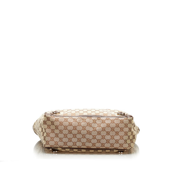 グッチ GGキャンバス アビー ハンドバッグ トートバッグ 130733 ベージュ キャンバス レザー レディース GUCCI 【中古】