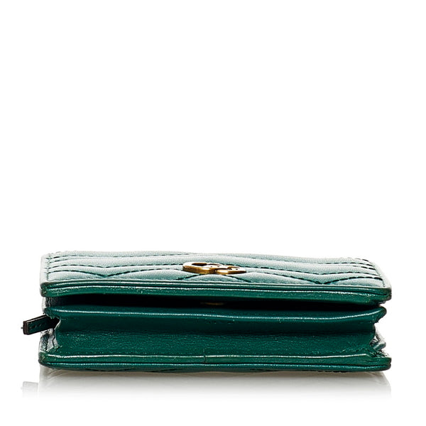 グッチ GGマーモント 二つ折り財布 443125 グリーン レザー レディース GUCCI 【中古】