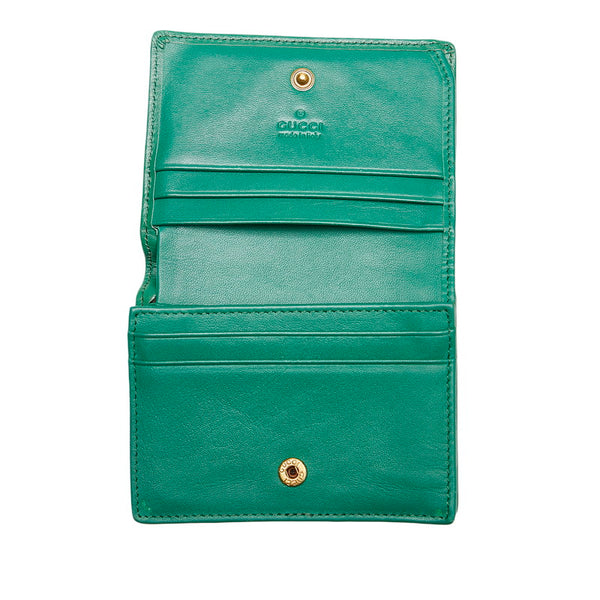 グッチ GGマーモント 二つ折り財布 443125 グリーン レザー レディース GUCCI 【中古】