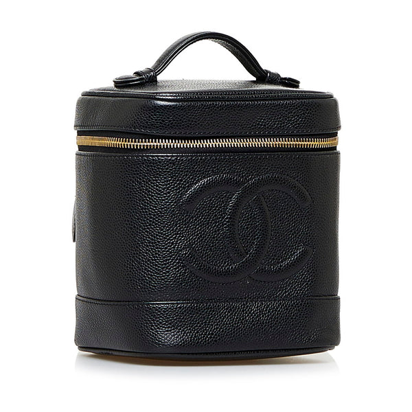 シャネル ココマーク バニティバッグ ハンドバッグ ブラック キャビアスキン レディース CHANEL 【中古】