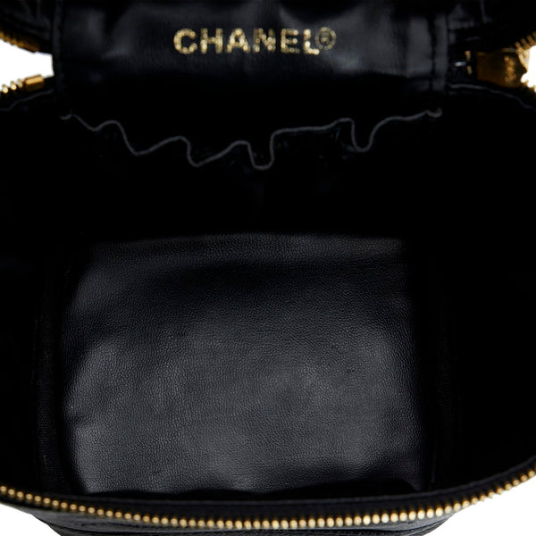 シャネル ココマーク バニティバッグ ハンドバッグ ブラック キャビアスキン レディース CHANEL 【中古】