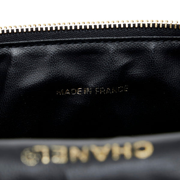 シャネル ココマーク バニティバッグ ハンドバッグ ブラック キャビアスキン レディース CHANEL 【中古】