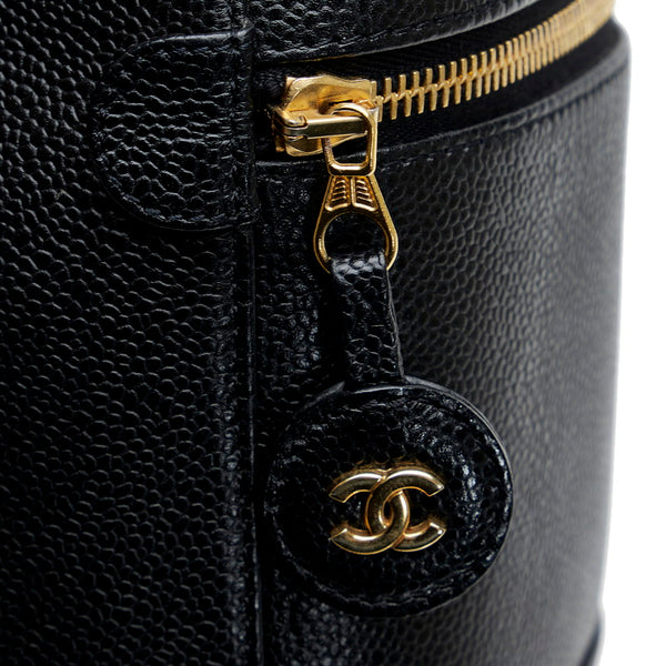 シャネル ココマーク バニティバッグ ハンドバッグ ブラック キャビアスキン レディース CHANEL 【中古】
