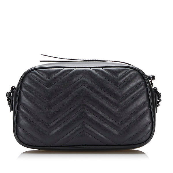 グッチ GGマーモント スモール チェーン ショルダーバッグ 447632 ブラック レザー レディース GUCCI 【中古】