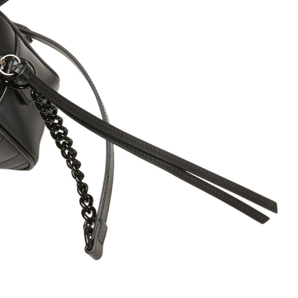 グッチ GGマーモント スモール チェーン ショルダーバッグ 447632 ブラック レザー レディース GUCCI 【中古】